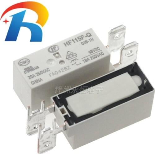 10Pcs Original New JQX-115F-Q HF115F-Q-005-1H 5V HF115F-Q-012-1H 12V HF115F-Q-024-1H 24V HF115F-Q-048-1H 48VDC 20A 12VDC RELAY
