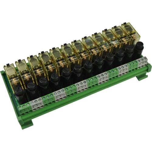 12 Channel 1 SPDT DIN Rail Mount IDEC RJ1S with fuse Interface Relay Module