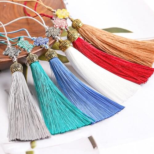 2pcs 19mm Length Chinese Knot Tassel Silk Tassels fringe sewing bang tassel trim key tassels for DIY Embellish curtain access