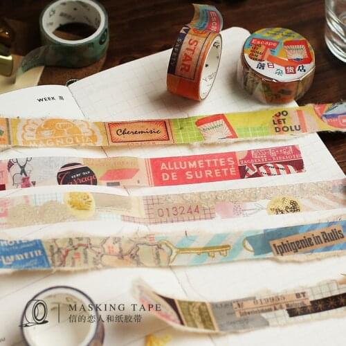 20pcs/1lot Decorative Adhesive Tapes Vintage Tailor Scrapbooking DIY Paper Japanese Stickers 3m