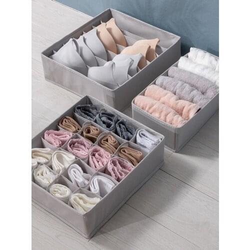 3 Color Underwear Bra Organizer Storage Box Drawer Closet Organizers Boxes For Underwear Socks Bra 3 In One Storage Box