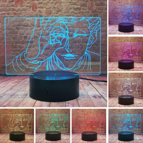 3D Illusion LED Nightlight Colorful Flashing Glow in the Dark Night Lamp Hisoka Model Hunter X Hunter Anime Figure Toys kids