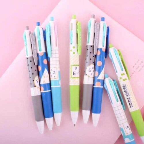 4 pcs/lot Practical Dot Multi 4 Colors Chunky Ballpoint Pen School Office Supply Gift Stationery Papelaria Escolar