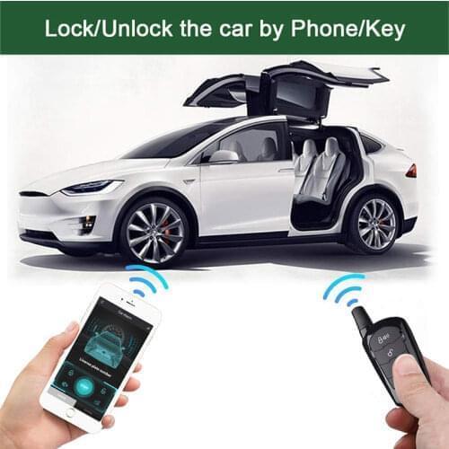 GIORDON Universal 12V Car Alarm Systems APP Keyless Entry System Auto Remote Central Door Locking With 2Remote Control
