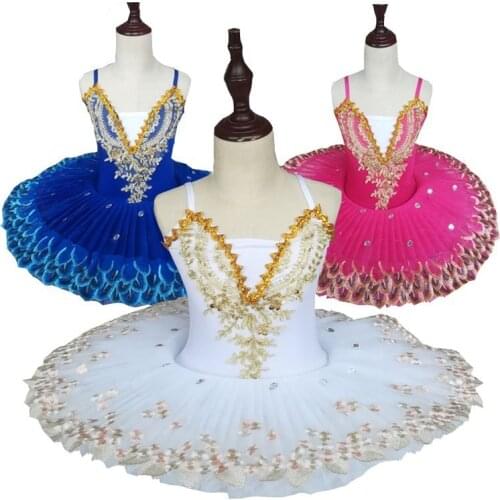 Tutu de ballet professionnel blanc pour enfants, robe de ballet pour filles