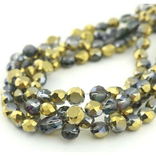 Free Shipping 710pcs 10mm Crystal Faceted Beads Rondelle Glass Loose Beads Gold Purple Plated Color For Jewelry DIY Making