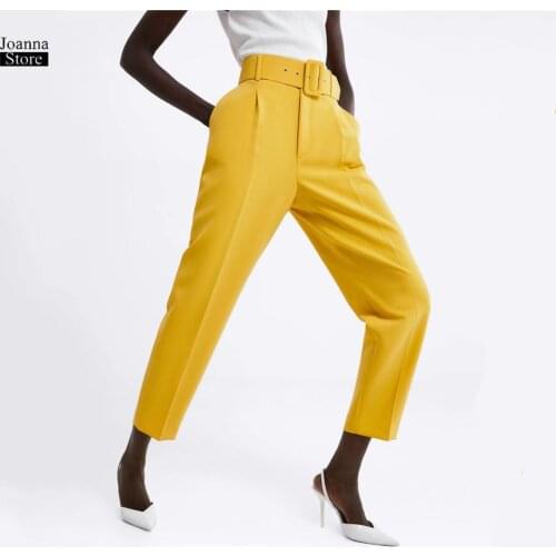 Suit pants women trousers office ladies harem pants streetwear send belt high waist loose fall summer elegant plus 2019 clothes