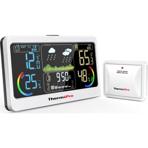 ThermoPro TP68C Digital Thermometer Hygrometer 150M Wireless Weather Station With Forecast Big LCD Display Rechargeable