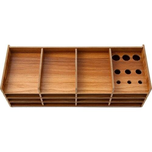 Wooden Diamond Painting Organizer 15-Grid Drill Holder Rack Tool Storage Tray Painting Pen Organizer Embroidery Accessories