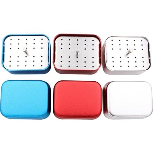 30 Holes burs dental Dental Endo File Bur Holder Block Autoclave Sterilizer Case Disinfection Box with Ruler burs dental