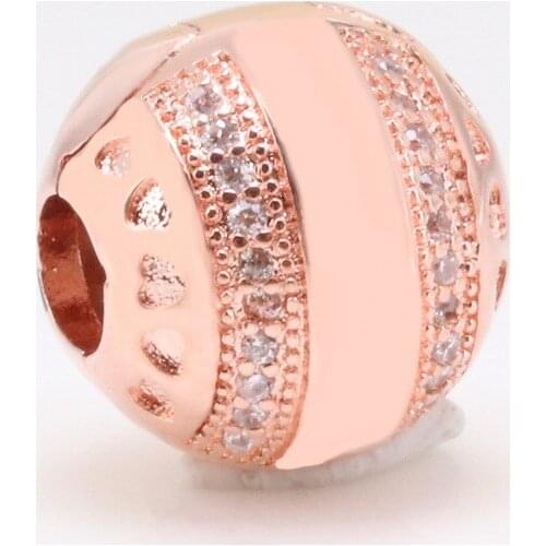 100% Authentic 925 Sterling Silver Classic Positioning Buckle Love Fixed Clip Beads Fit Original Bracelet Necklace DIY Jewelry