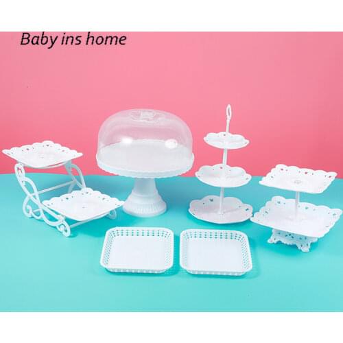 European Tray Holiday Party Three-layer Fruit Plate Dessert Candy Dish Cake Stand Self-help Display Home Table Decoration Trays