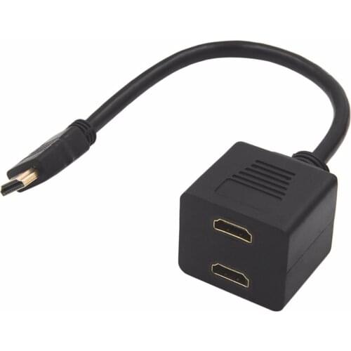 HDMI To HDMI 1 to 2 Input Output Splitter Cable Adapter Converter HDMI Cable Display Port For HD DVD LCD TV Game Machines