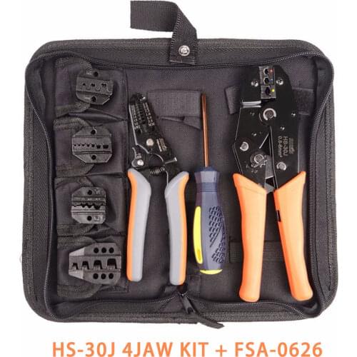 HS-30J+4JAW set multifunctional ratchet Crimping pliers Kits crimpers Wire Stripper Cable Cutters crimping tool