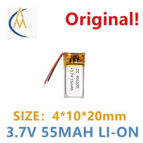 Customized 3.7V polymer lithium battery 401020-55mah navigation Bluetooth headset selfie stick rechargeable battery