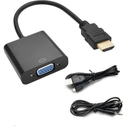 HDMI-compatible to VGA Adapter Cable Digital to Analog 1080P Video HDMI-compatible to VGA Converter for HDTV PC Laptop Projector