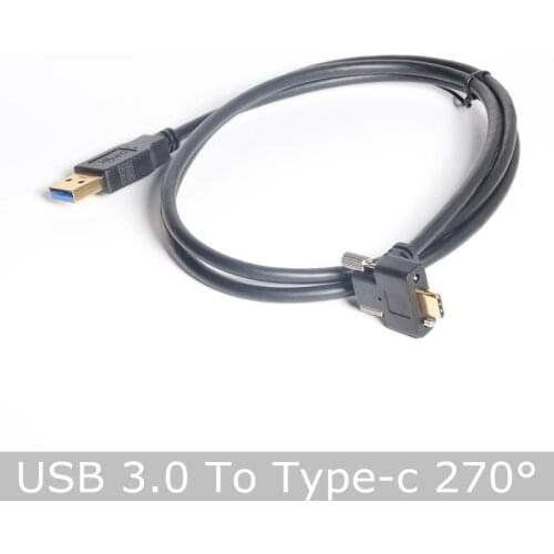 Down Up Angled USB 3.1 Type-C Dual Screw Locking to Standard USB3.0 Data Cable 90 Degree for Camera 0.3m 1.0m