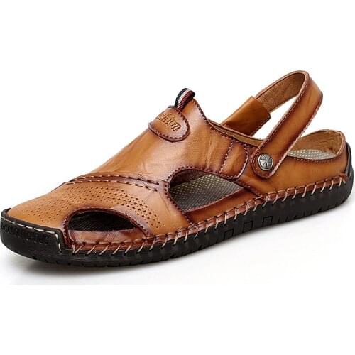 Big Size Classic Comfortable Men Summer Leather Sandals Beach Men Sandal