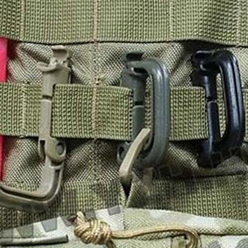 2Pcs Tactical Military Carabiner Clip Climbing Molle Bag D-Ring Buckle Keyring Outdoor Climbing Tools