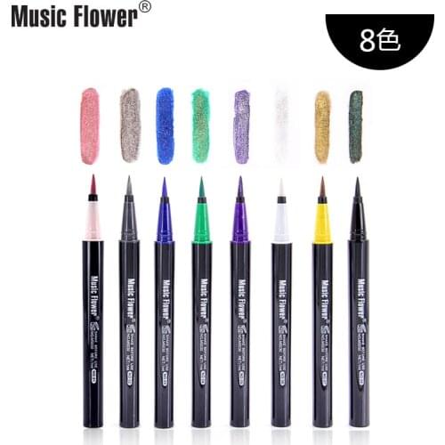 Hot Selling Music Flower 8 Colors Thick Black Waterproof And Sweatproof Not Smudge Eyeliner M5030 Makeup Cosmetic Gift for Women