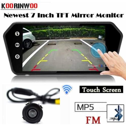 Koorinwoo Car Monitor Touch Screen 1024x600 Mirror Screen TF USB Bluetooth MP5 Player Explorer Auto Parking Rearview Camera