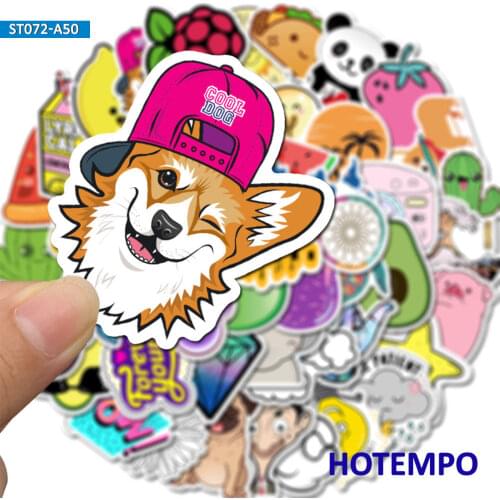 50pcs Colorful Small Fresh Graffiti Simple Fun Mixed Decals Stickers Pack for DIY Stationery Scrapbook Phone Laptop Bike Sticker