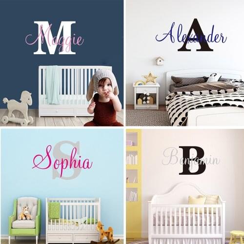 Fancy Monogram Stickers Personalized Custom Name Wall Sticker Vinyl Decals For Kid Boy Girls Rooms Decoration Nursery Decor