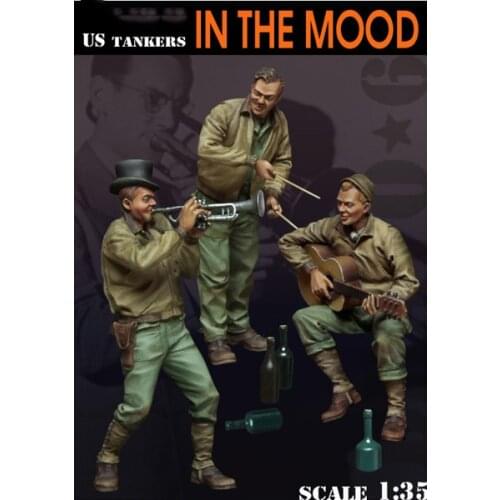 Unpainted Kit 1/35 stand 3 man In the Mood figure Historical resin Figure Resin Kit