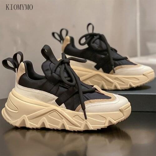 2021 New Inner Increase Daddy Shoes Womens Thick-Soled Versatile Casual Sports Womens Shoes Korean Style Trendy Shoes