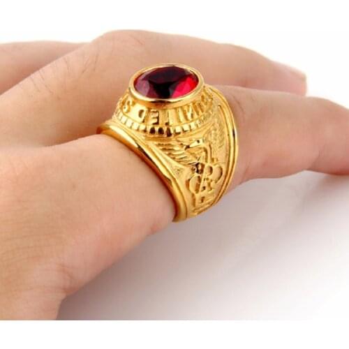 New stainless steel ring Mens jewelry Fashion titanium steel US Navy soldier ring