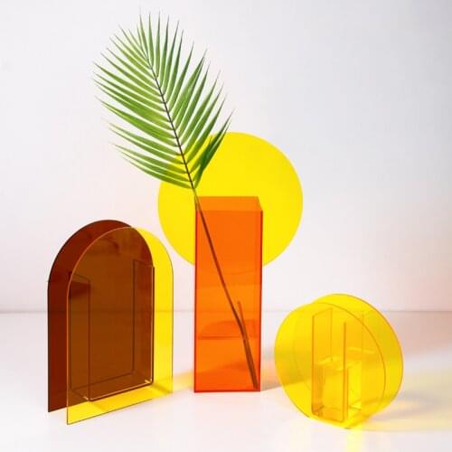 O.RoseLif Acrylic Vases Floral Container Decorative Flower Design Wedding Party Flowers Centerpieces Home Office Decoration