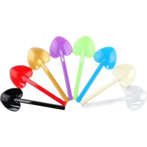 Disposable colorful spoon heart-shaped shovel love spoon dessert spoon ice cream spoon wholesale