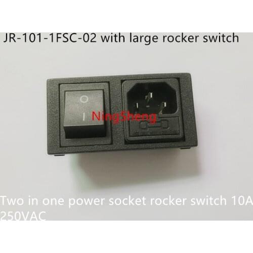 Original new 100% import JR-101-1FSC-02 with large rocker switch two in one power socket rocker switch 10A 250VAC