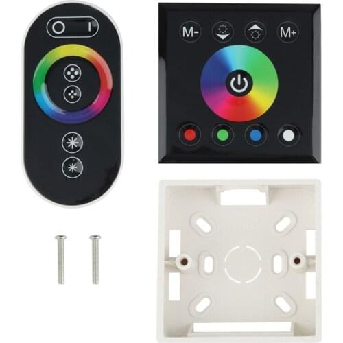 12V/24V Power Switch Controller Wall Contact RF Remote Control RGBW Led Strip Light Switching Accessories Black Kit