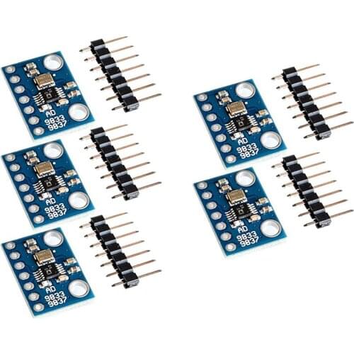 5Pcs AD9833 Programmable Microprocessors Serial Interface Sine Square Wave DDS, Signal Generator Module