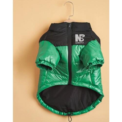 Fashion Dog Down Cotton Warm Padded Dog Clothes Pet Down Cotton Clothes Reflective Autumn and Winter Warmth Jacket Clothes Pets