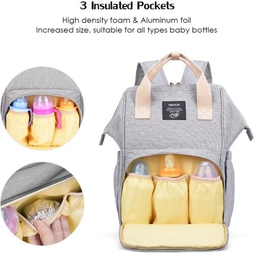 Unisex Water-Repellent Polyester Large Mommy Daddy Backpack Baby Clothes Diaper Nappy Milk Powder Bottle Travelling Storage Bag