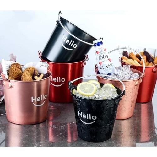 Stainless steel ice bucket mini KTV bar European-style ice cube bucket large tiger head ice bucket wine plating ice bucket