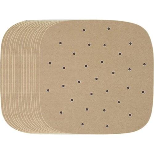 100Pcs Air Fry Steamer Liners Eco-friendly Perforated Non-Stick Waterproof Heat resistant Steaming Paper Baking Tools
