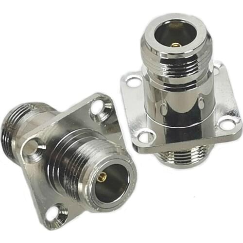 1pcs Adapter N Female Jack to N Female Jack 4-holes Flange RF Connector Coaxial Brass