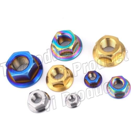 1Pcs GR5 Titanium Nuts M5 M6 M8 M10 M12 M14 M16 Flange Nut Screw Bolts for Motorcycle