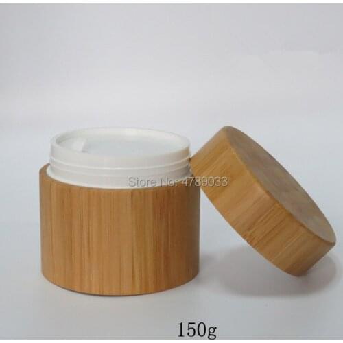 150g Empty Bamboo BB/CC/Essence/Vanishing Cream Jar Pot with PP inner bottle 150ml Cosmetic Package Makeup Containers 10pcs/lot