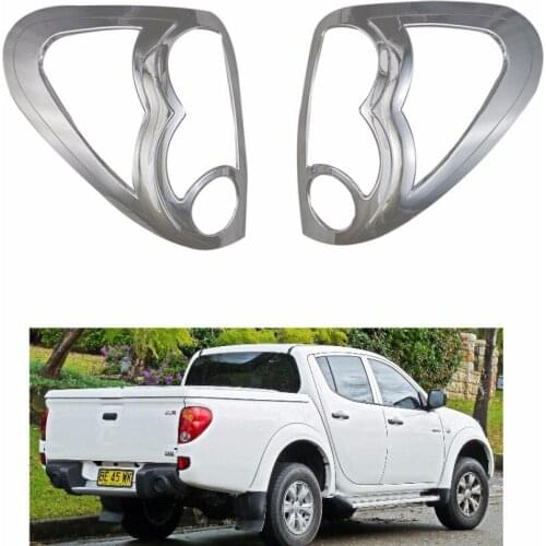 2PCS ABS Chrome Tail Light Cover Lamp Trim For Mitsubishi Triton L200 2005-2014 Car accessories