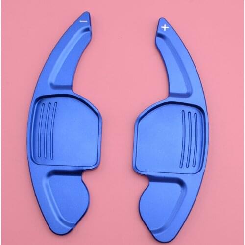 2pcs Aluminum Alloy Blue Steering Wheel Shift Paddle Gear Shifter Extension Fit for Audi TT Q7 R8 A6 S4