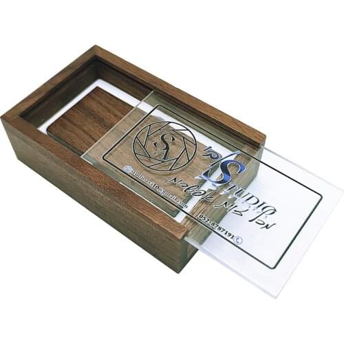 2021 new custom LOGO brand new wooden photo frame + acrylic cover + wooden square USB 3.0 memory stick pen drive