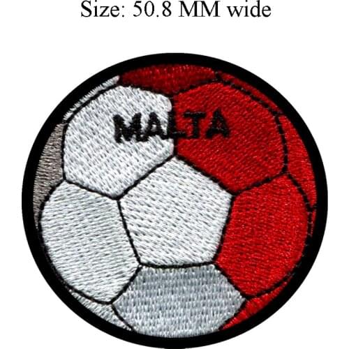 50.8MM wide MALTA flag patch of soccer ball football shipping to crafts/iron on/sew on