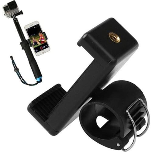 Mobile Phone Clip Mount Bracket Adapter APP Cell Phone Holder for GoPro Hero 7 6 5 4 Selfie Stick 3 Way Monopod Extend Pole