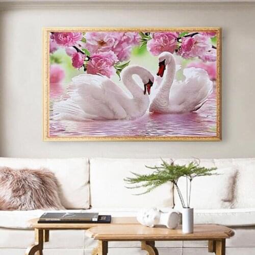 DIY Diamond 5D Eternal Love Diamonds Painting Swan Round Diamond Mosaic Home Decor Diamonds Embroidery Wedding Mosaic Painting