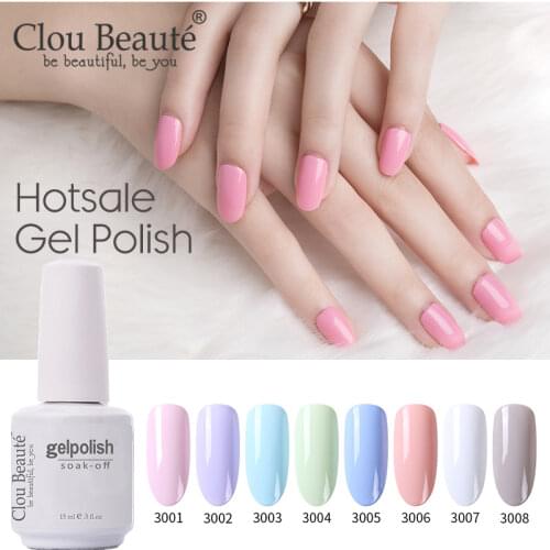 Clou Beaute Hot Selling Color 15ml Nail Gel Polish Top Coat Semi Permanent Design Manicure Soak Off Varnish Gel Lacquer