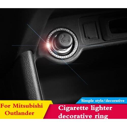 For Mitsubishi Outlander 2013 2015 2016 2017 2018 Cigarette lighter decorative ring Simple style rhinestones Shining decoration